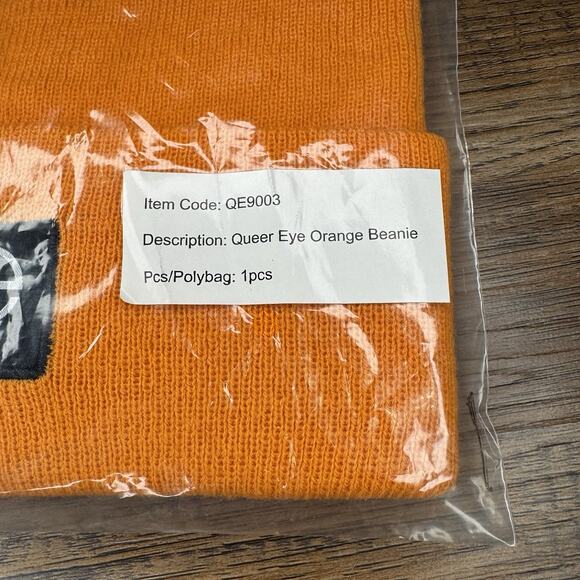 Queer Eye Merch Netflix LGBTQIA Orange Stretchy Beanie, Unisex, NEW In Poly Bag - Picture 2 of 6